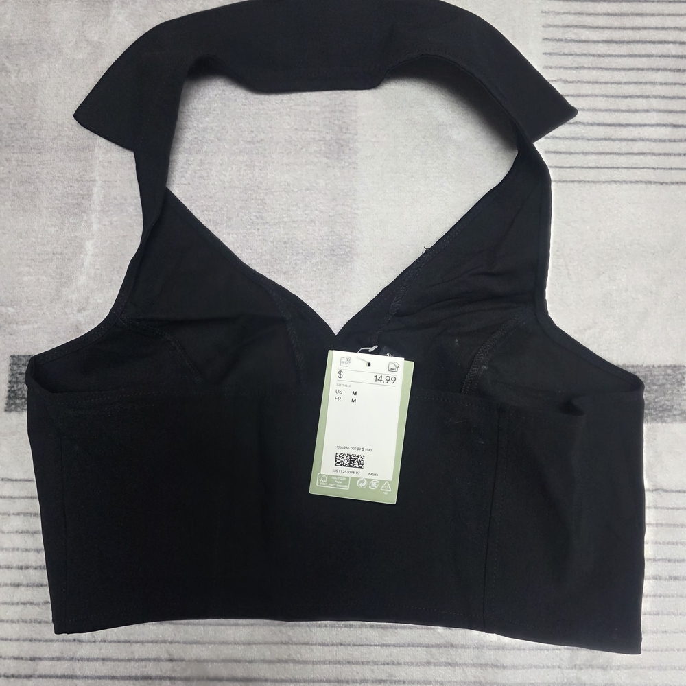 H&M Black Crop Top Halter